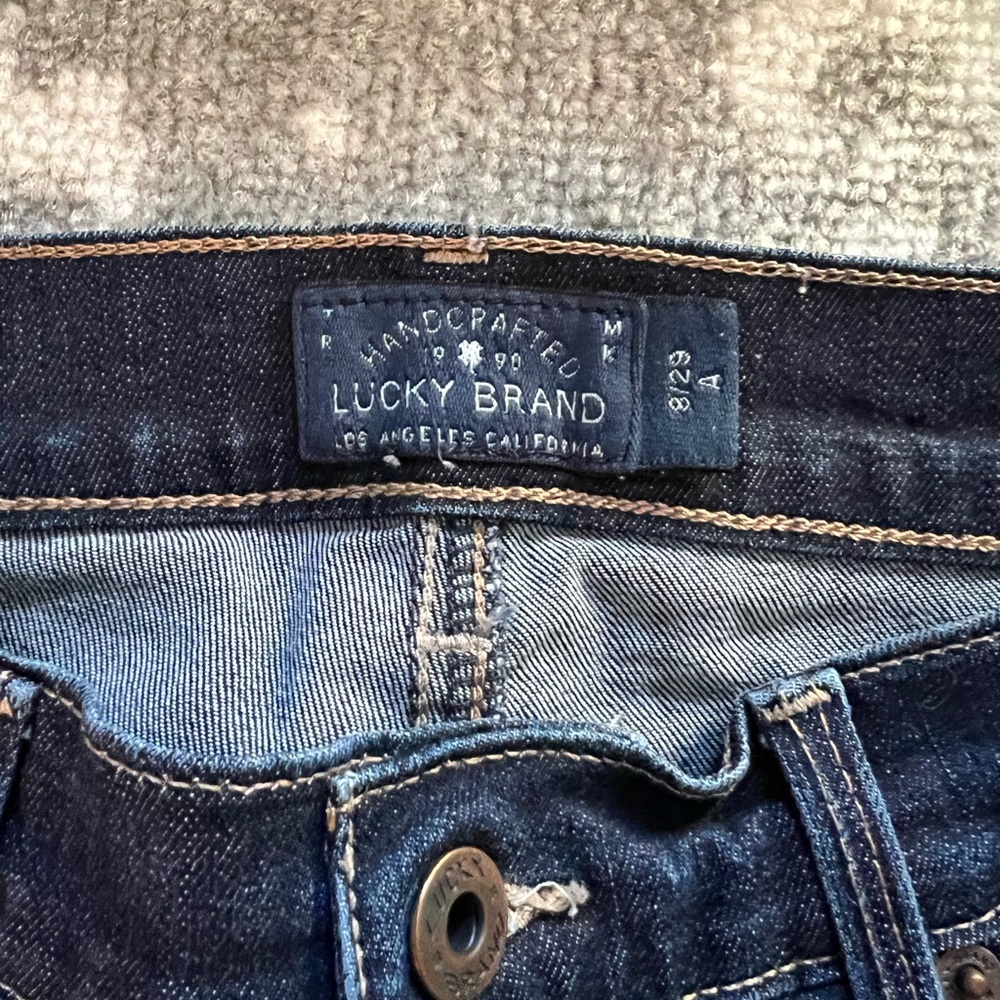 Lucky Brand Size 29 Jeans Brooke Straight Blue Denim Zipper Closure Womens